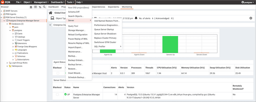 PEM Tools menu